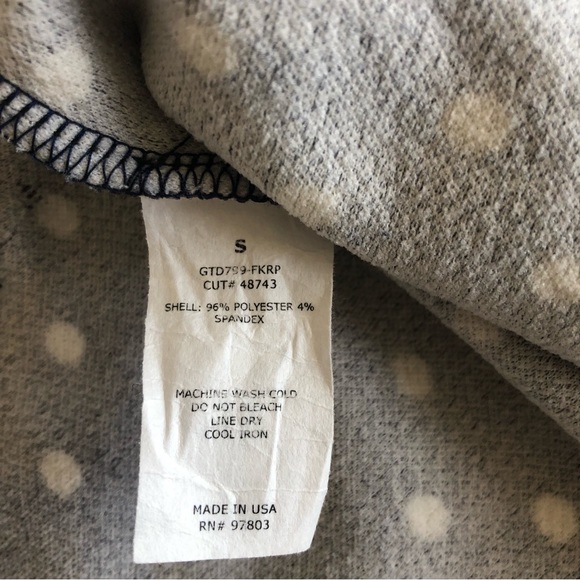 GREEN ENVELOPE Navy & White Polka Dot Top with Bell Sleeves - Picture 11 of 11